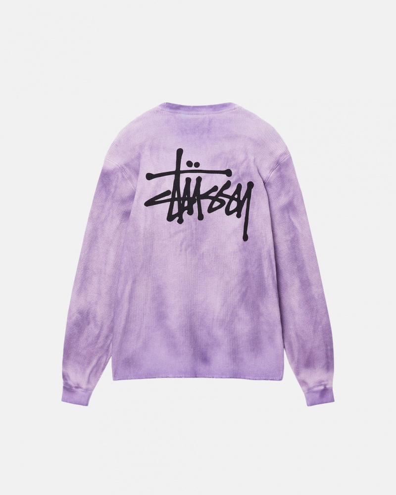 Stussy Basic Stock LS Thermal - Unisex Longsleeve T-Shirts Lawenda | BPLSD58325