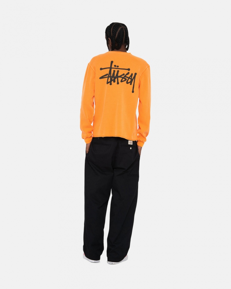 Stussy Basic Stock Ls Thermal - Mens Long Sleeve Knit Morelowe | FPLUI42292