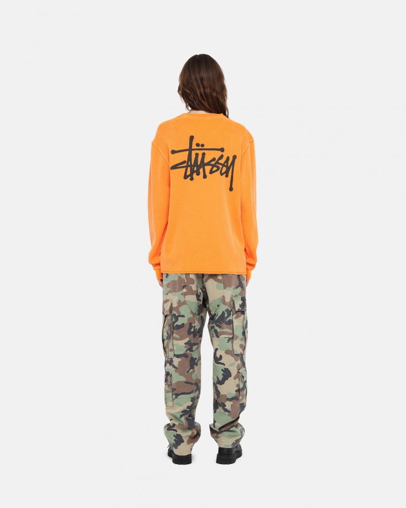 Stussy Basic Stock Ls Thermal - Mens Long Sleeve Knit Morelowe | FPLUI42292