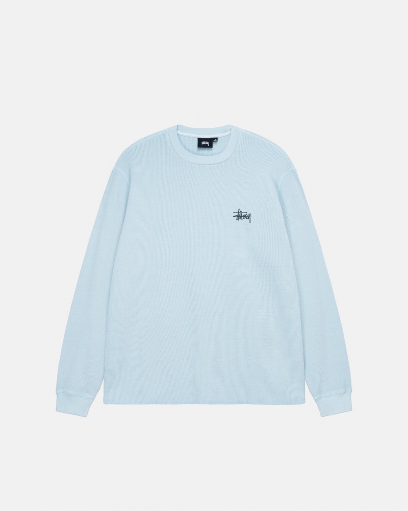 Stussy Basic Stock Ls Thermal - Mens Long Sleeve Knit Głęboka Niebieskie | PLJZR71573