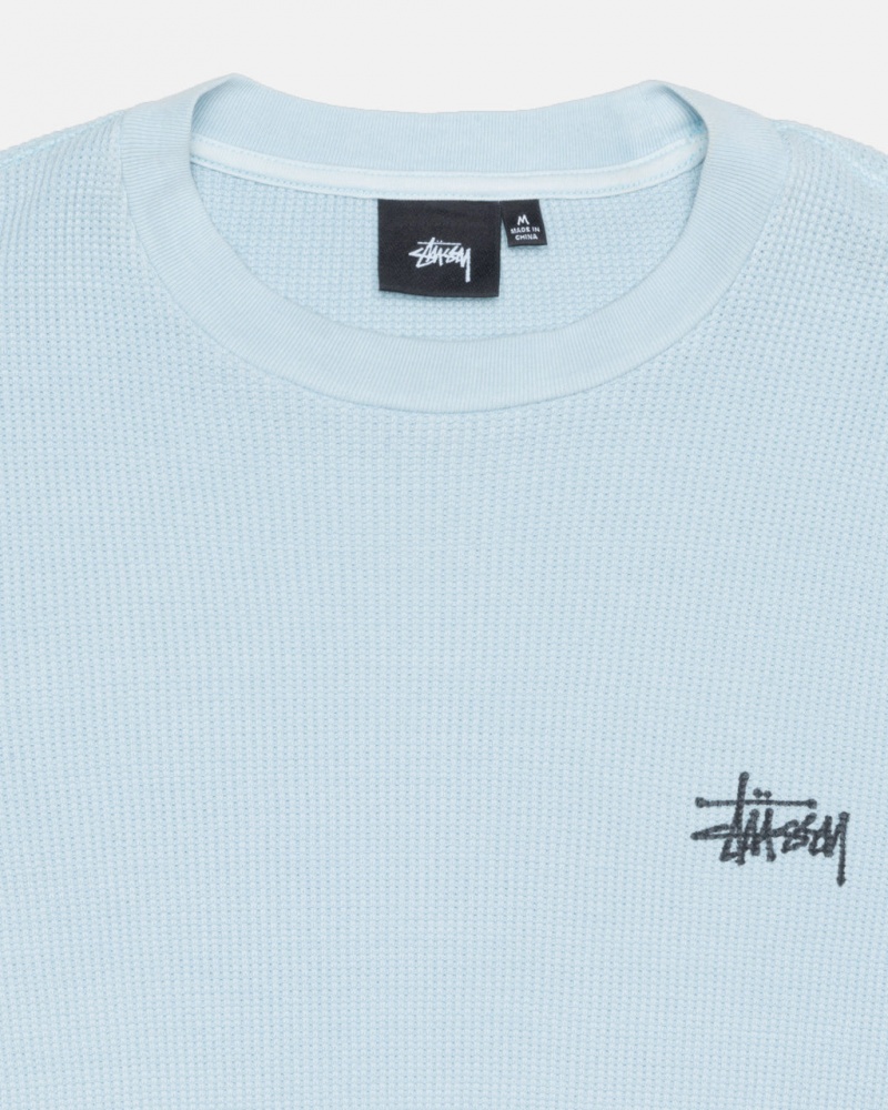 Stussy Basic Stock Ls Thermal - Mens Long Sleeve Knit Głęboka Niebieskie | PLJZR71573