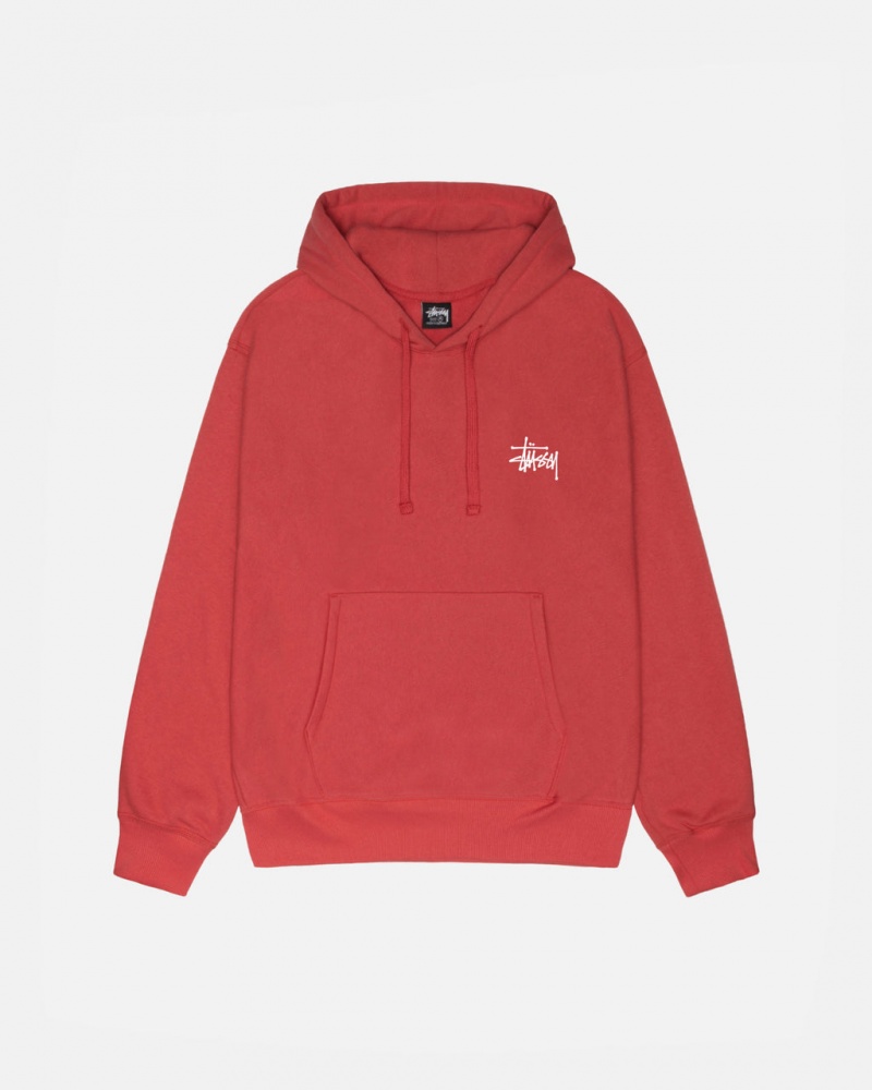 Stussy Basic Stussy Hoodie - Unisex Hoodies Czerwone | GPLUC73453