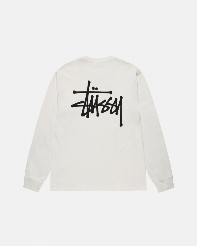 Stussy Basic Stussy LS Tee Pigment Dyed - Unisex Longsleeve Beżowe | APLWC45717