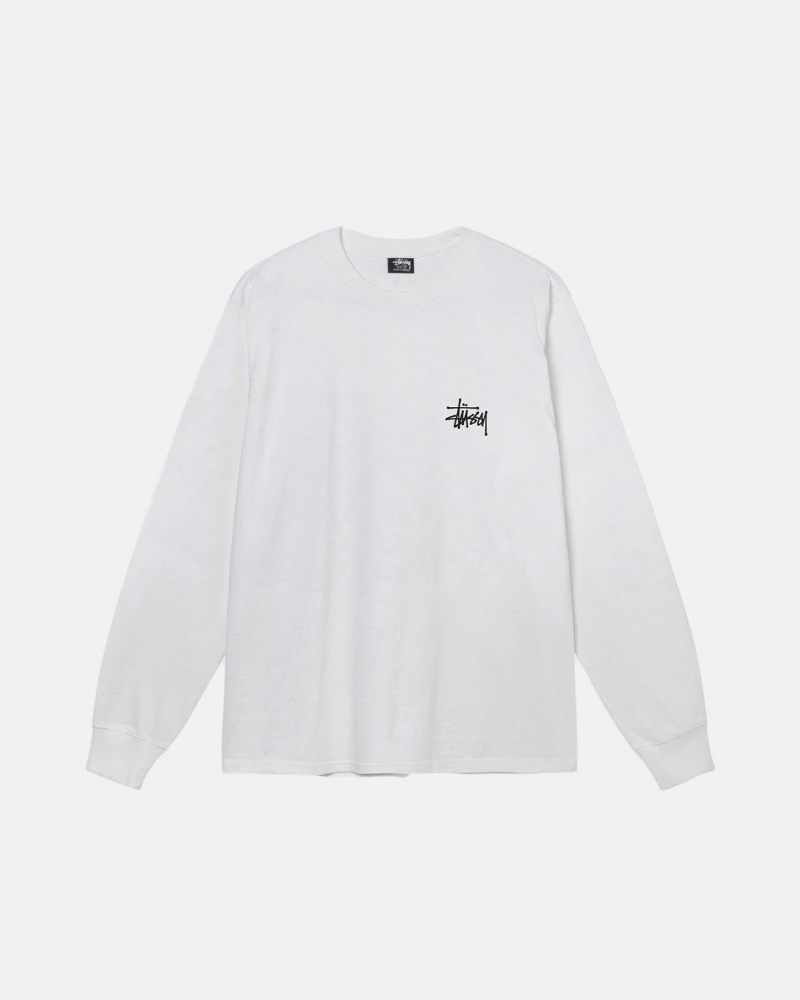 Stussy Basic Stussy LS Tee - Mens Tees Białe | PPLQX91110