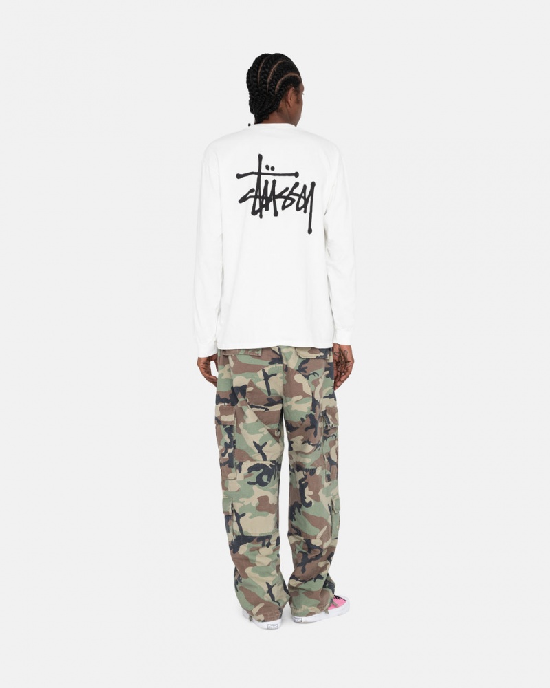 Stussy Basic Stussy LS Tee - Mens Tees Białe | PPLQX91110