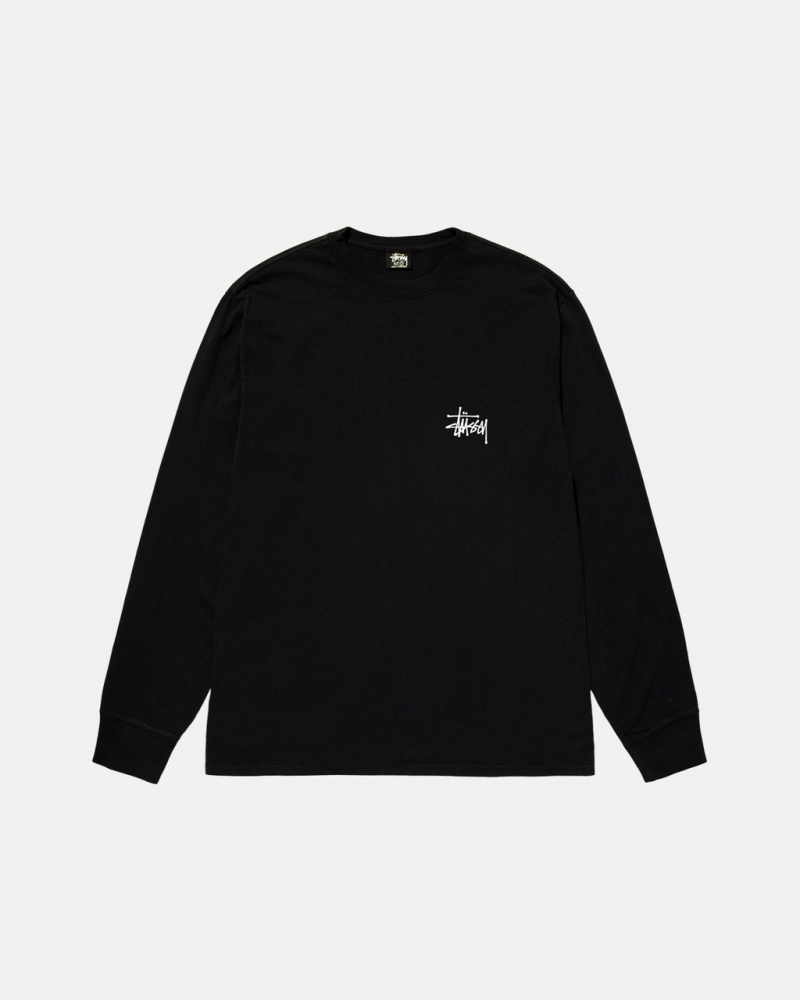 Stussy Basic Stussy LS Tee - Unisex Longsleeve Czarne | YPLGT10468