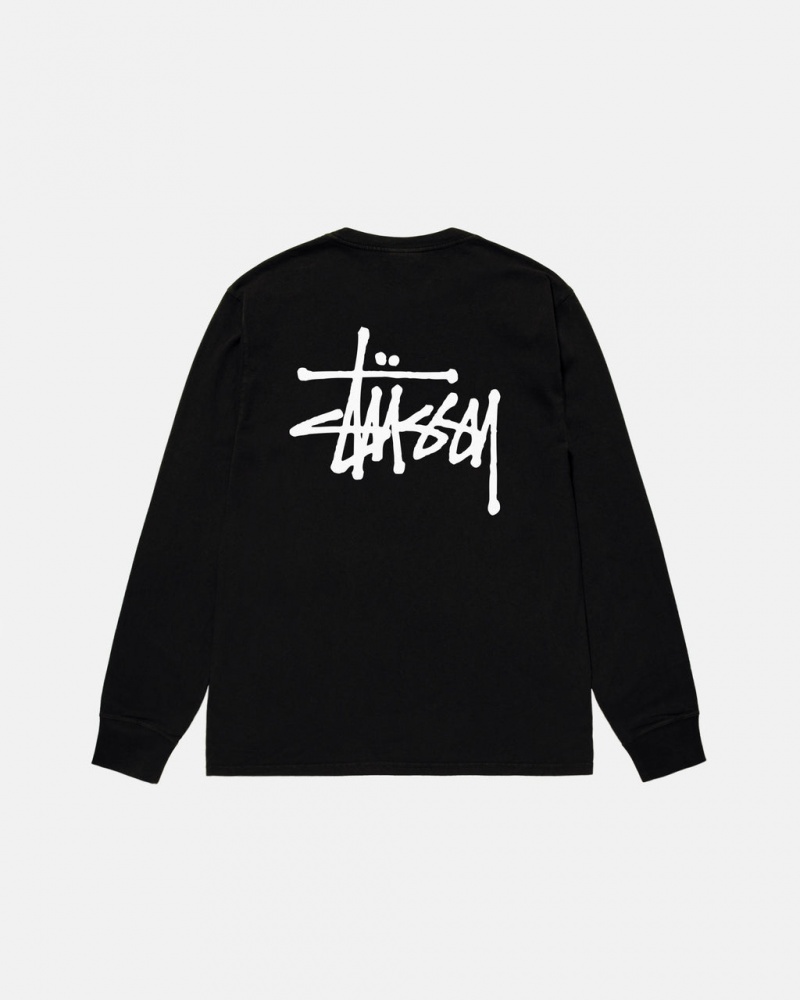 Stussy Basic Stussy LS Tee - Unisex Longsleeve Czarne | YPLGT10468