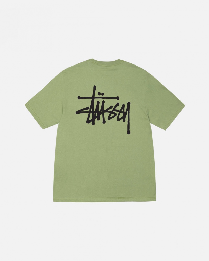 Stussy Basic Stussy Tee - Unisex Shortsleeve Zielone | LPLSX31741