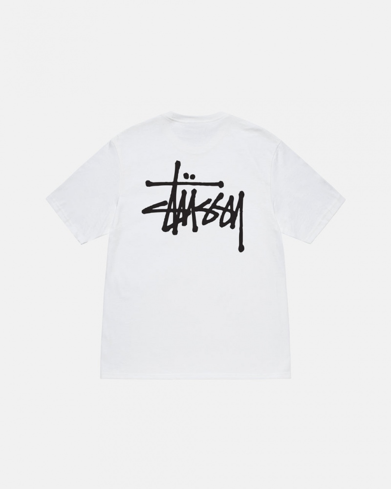 Stussy Basic Stussy Tee - Unisex Shortsleeve Białe | PLICD69344