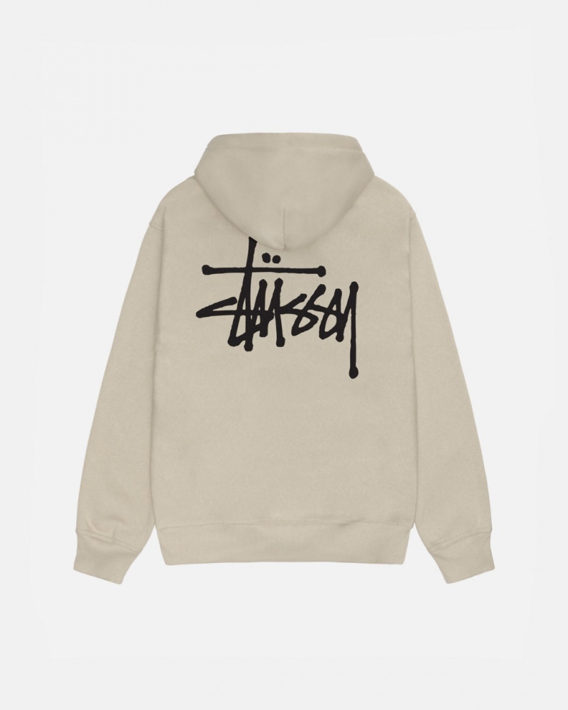 Stussy Basic Stussy Zip Hoodie - Unisex Hoodies Khaki | PLCIF28804