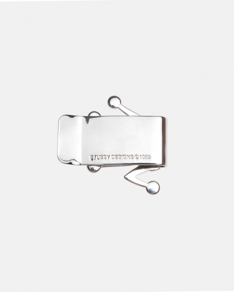 Stussy Bent Crown Money Clip - Novelty Home Srebrne | PLJKU48861