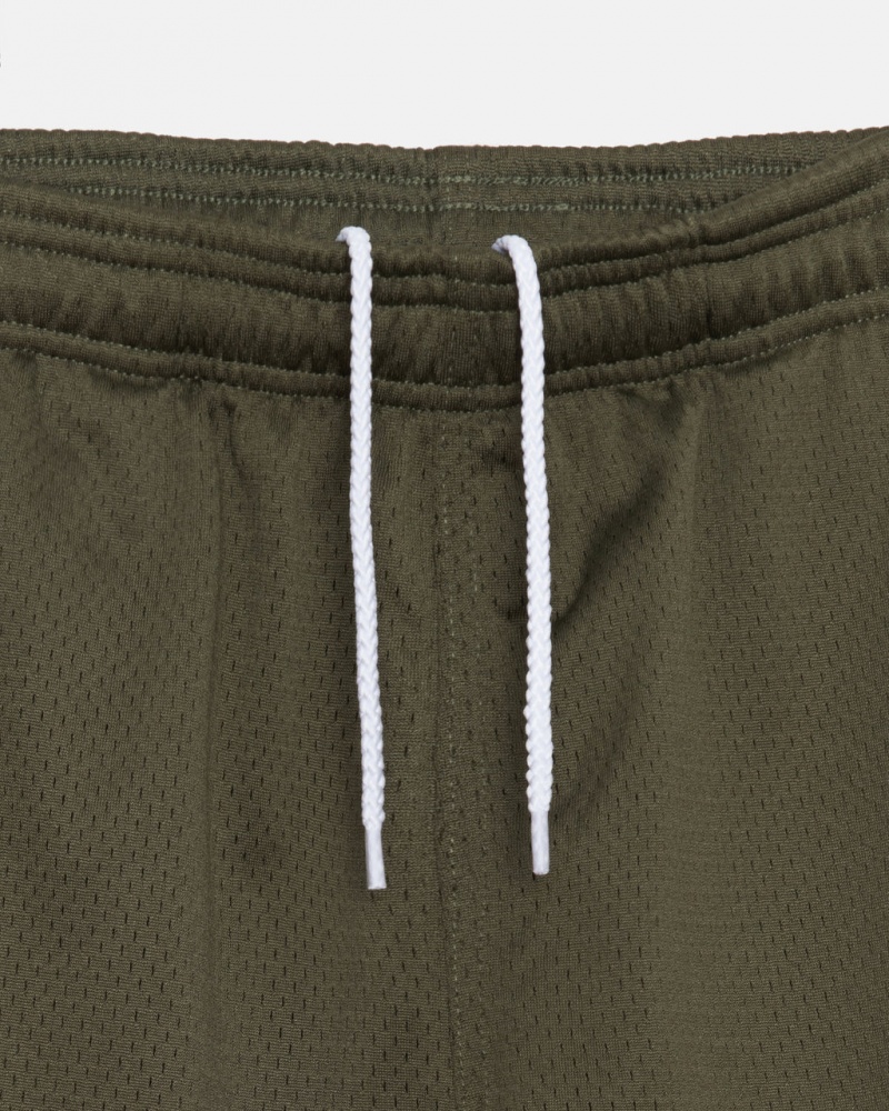 Stussy Big Basic Mesh Krótkie - Men&s Shorts Trunks Oliwkowe | UPLTG85650