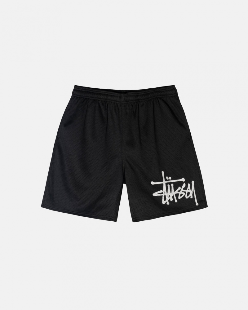 Stussy Big Basic Mesh Krótkie - Men&s Shorts Trunks Czarne | XPLGW12946