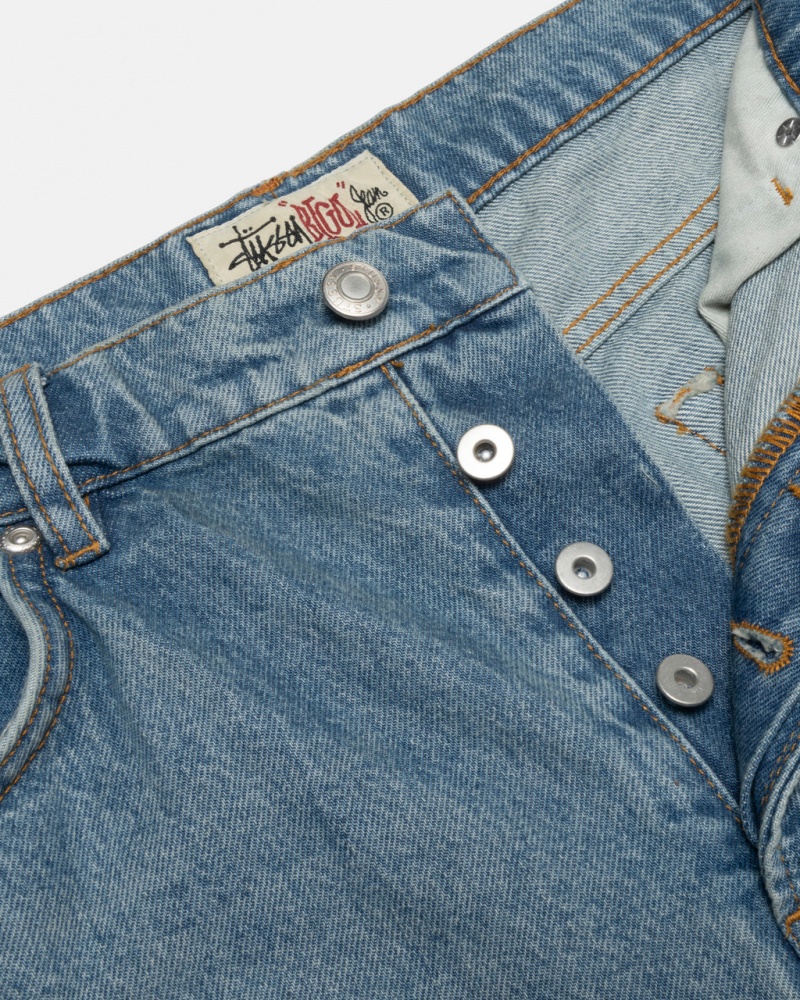 Stussy Big Ol& Jean Denim - Unisex Denim Niebieskie | PLZDE25086