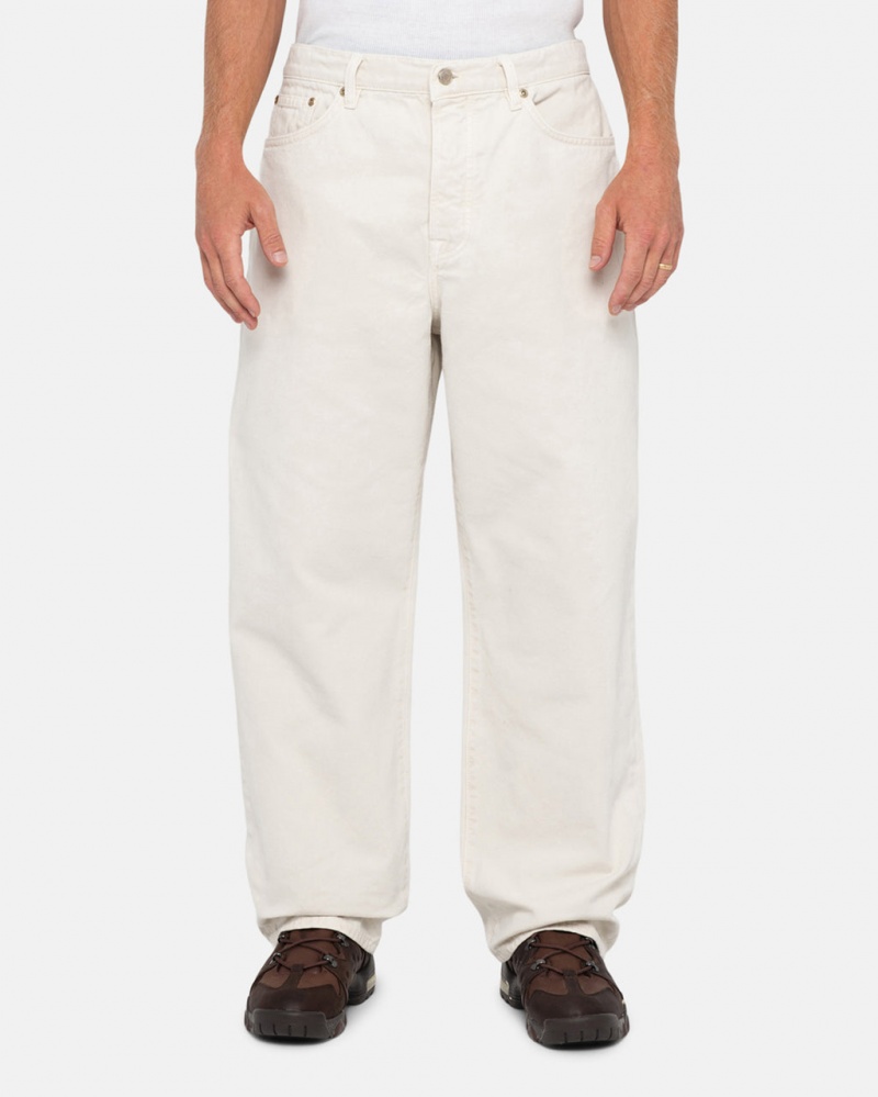 Stussy Big Ol& Jean Washed Płócienne - Unisex Pants Beżowe | PLICD79756