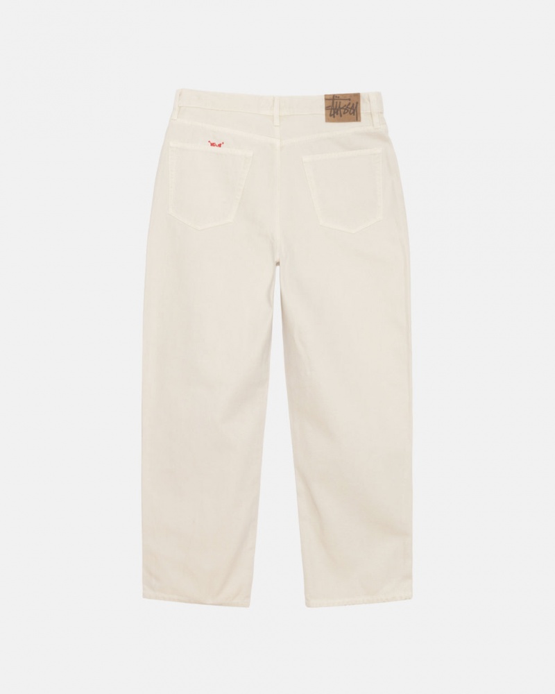 Stussy Big Ol& Jean Washed Płócienne - Unisex Pants Beżowe | PLICD79756