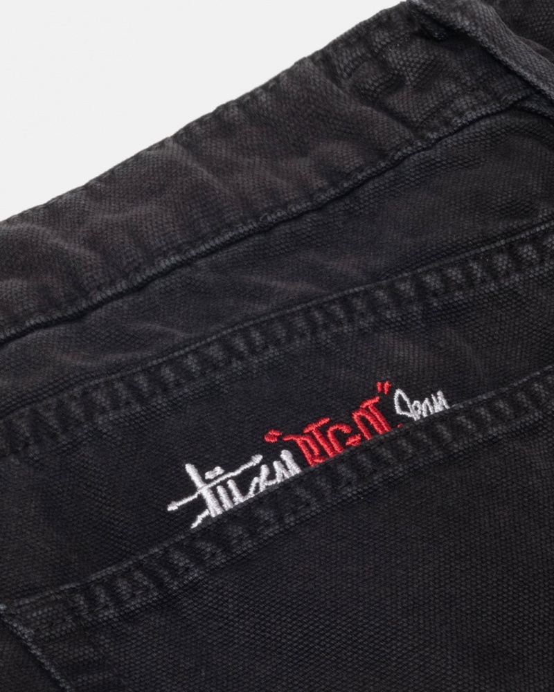 Stussy Big Ol& Jean Washed Płócienne - Unisex Pants Czarne | BPLSD88221