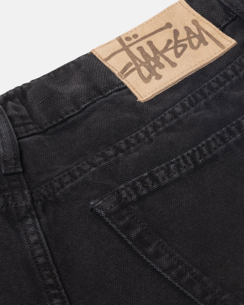 Stussy Big Ol& Jean Washed Płócienne - Unisex Pants Czarne | BPLSD88221