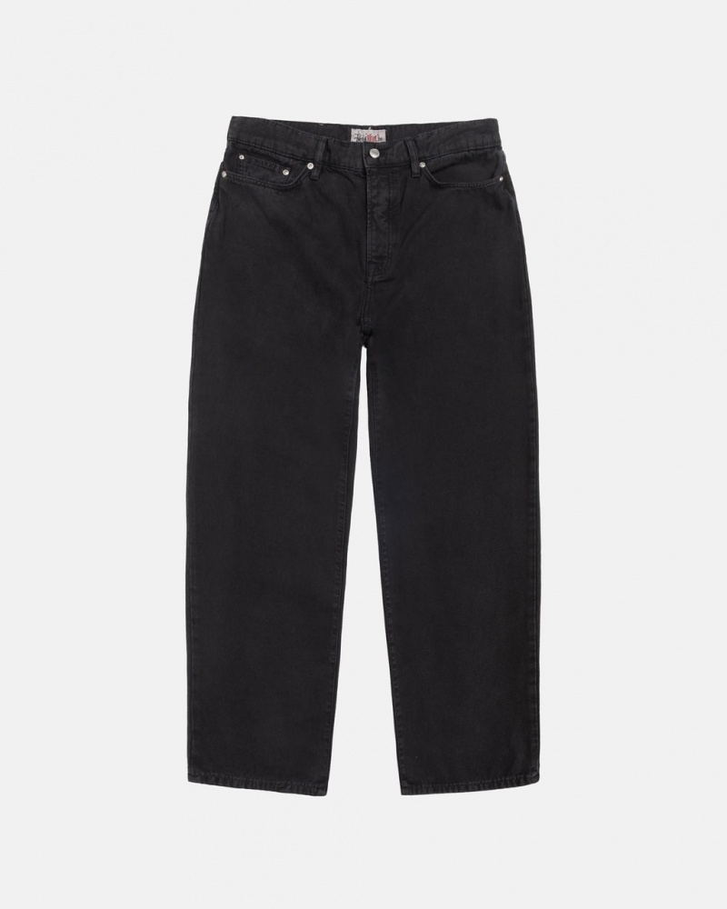 Stussy Big Ol& Jean Washed Płócienne - Unisex Pants Czarne | BPLSD88221