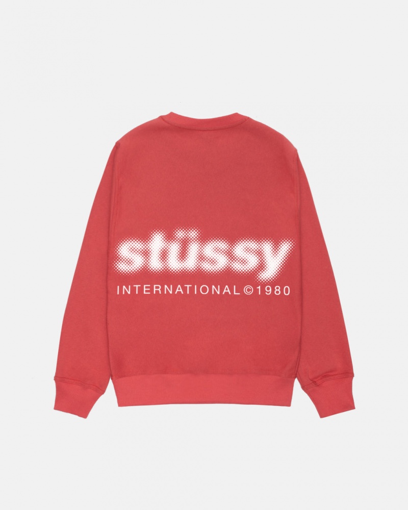 Stussy Blur Crew - Unisex Hoodies Czerwone | UPLTG54268