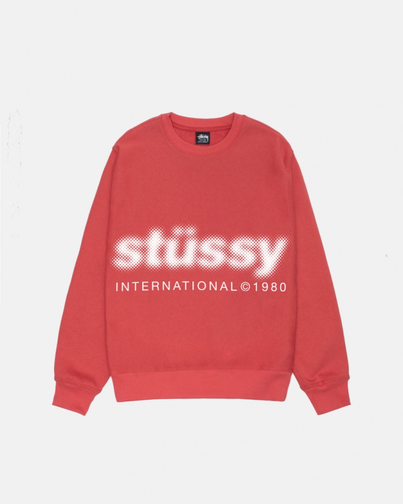 Stussy Blur Crew - Unisex Hoodies Czerwone | UPLTG54268