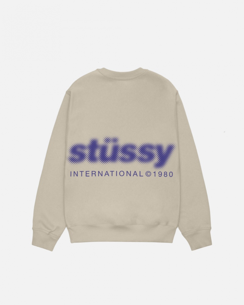 Stussy Blur Crew - Unisex Hoodies Khaki | PLNZX48528