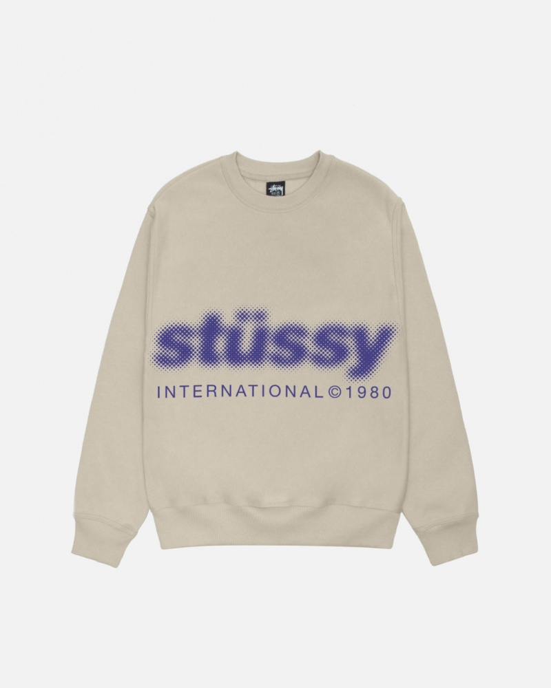 Stussy Blur Crew - Unisex Hoodies Khaki | PLNZX48528