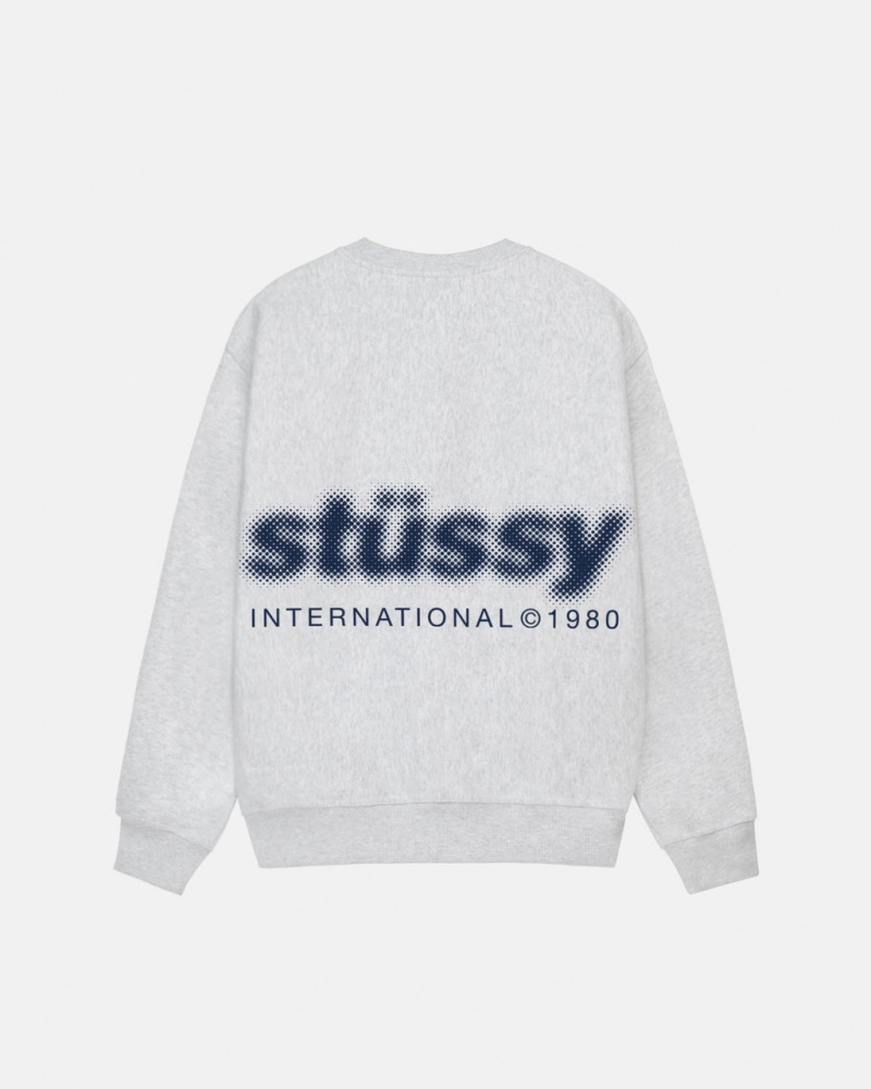 Stussy Blur Crew - Unisex Hoodies Szare | MPLHR62614