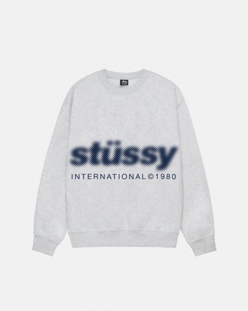 Stussy Blur Crew - Unisex Hoodies Szare | MPLHR62614