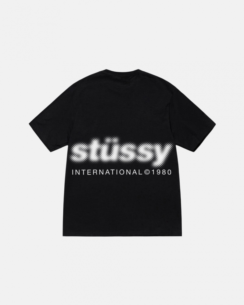 Stussy Blur Tee - Unisex Shortsleeve Czarne | BPLSD92434