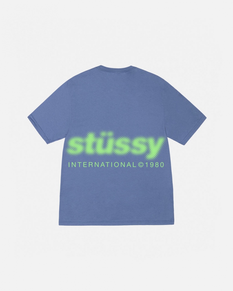 Stussy Blur Tee - Unisex Shortsleeve Niebieskie | PLNZX35536