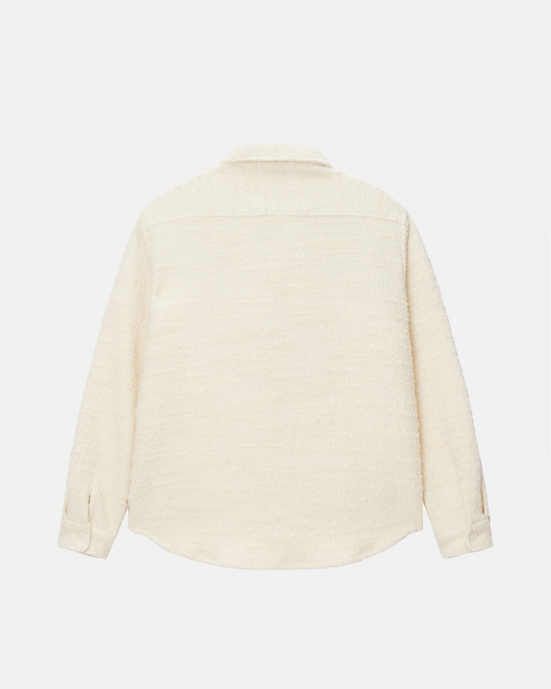 Stussy Boucle Wełna Cpo Shirt - Unisex Tops Beżowe | PLDFL15151