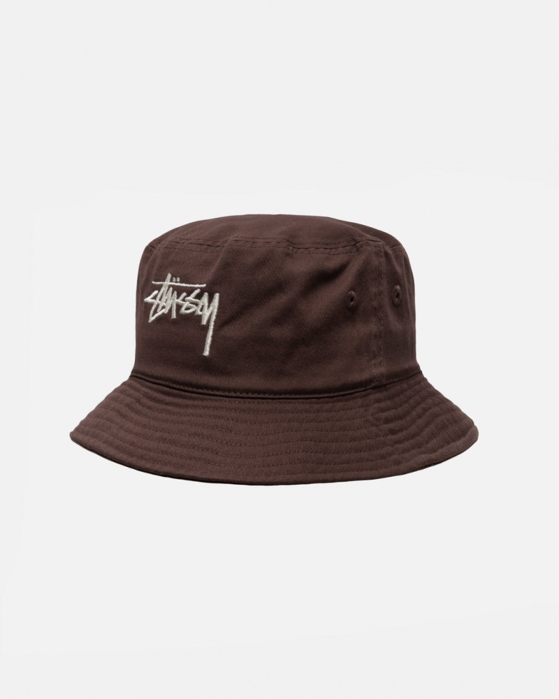 Stussy Bucket Hat Big Stock - Unisex Czekolada | MPLFT74657