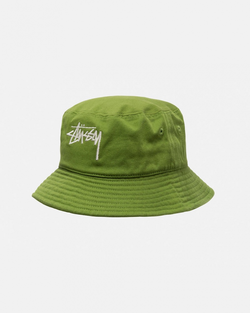 Stussy Bucket Hat Big Stock - Unisex Zielone | PLZPD14566