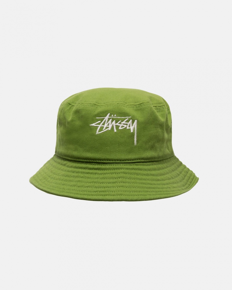 Stussy Bucket Hat Big Stock - Unisex Zielone | PLZPD14566