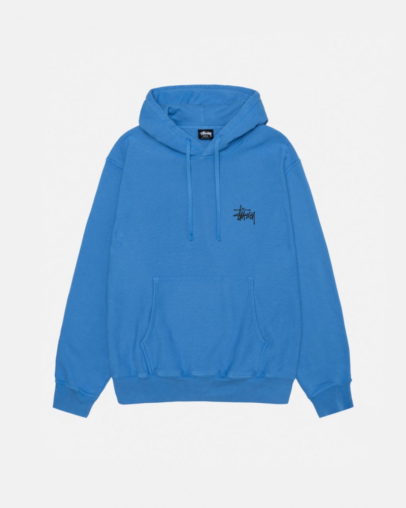 Stussy Built Tough Hoodie Pigment Dyed - Unisex Hoodies Niebieskie | ZPLNQ21338