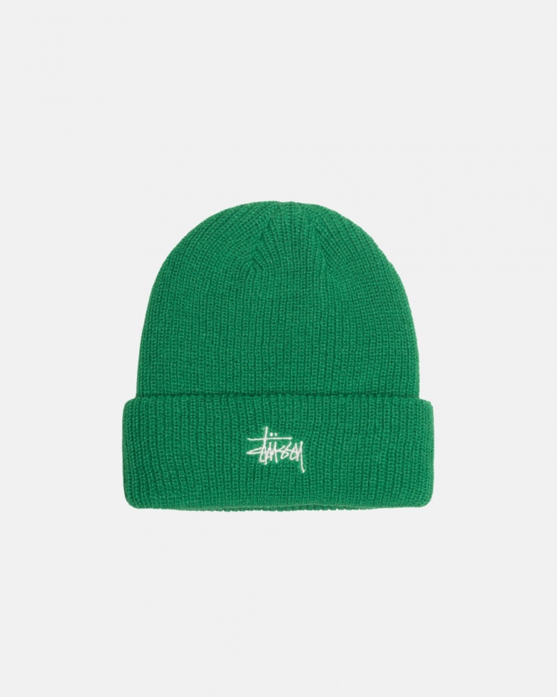 Stussy Cuff Beanie Basic - Unisex Zielone | ZPLMJ50628