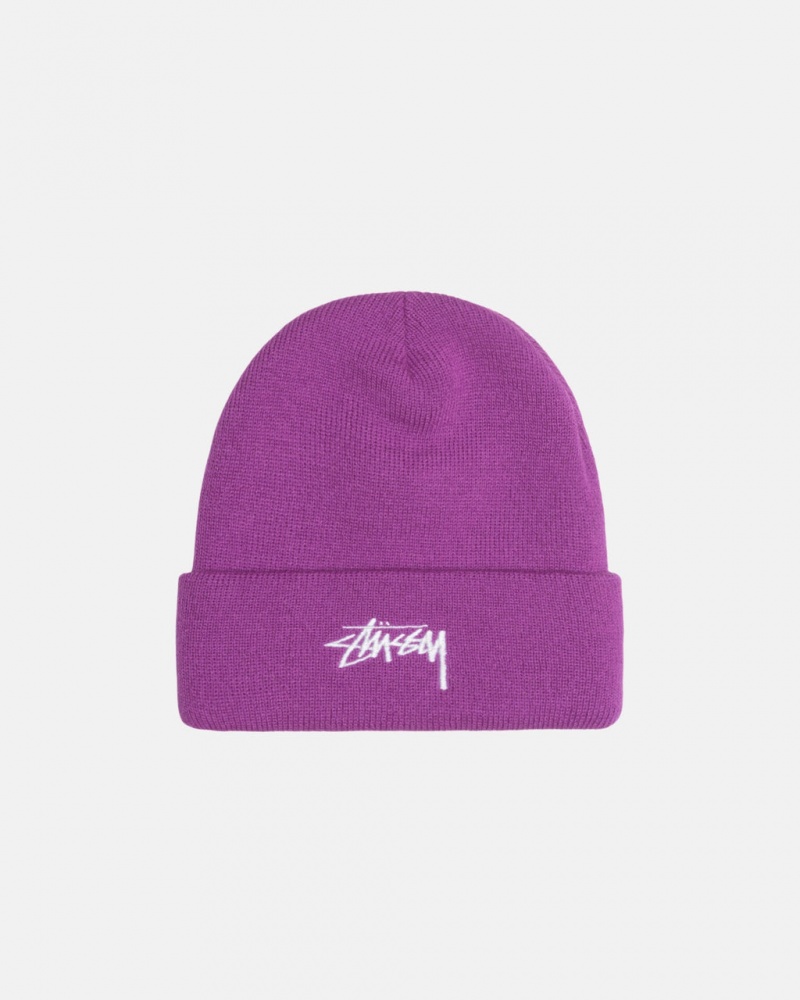 Stussy Cuff Beanie Stock - Unisex Fioletowe | PLJBT32297