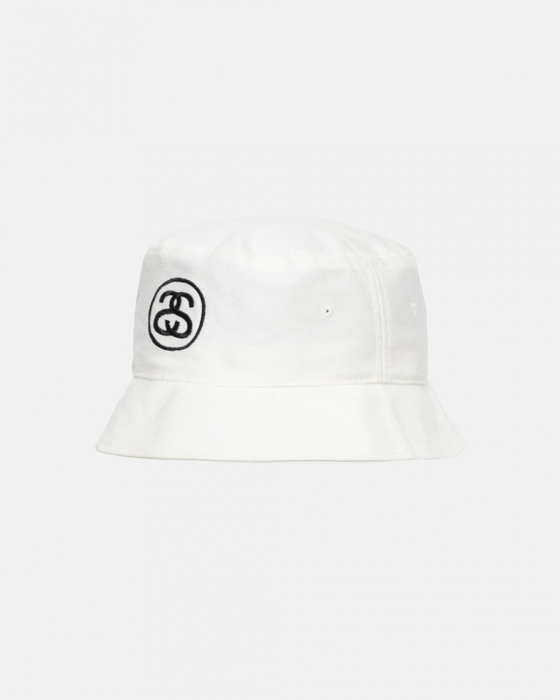 Stussy Deep Bucket Hat SS Link - Unisex Białe | TPLWZ23078