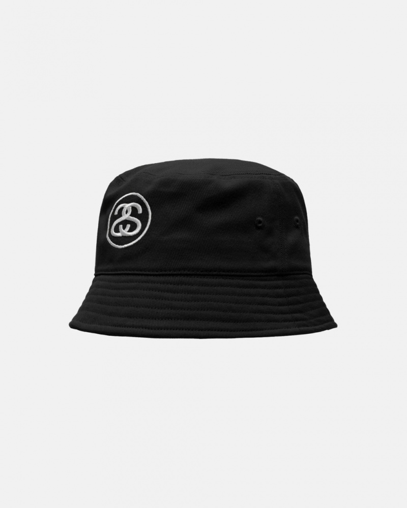 Stussy Deep Bucket Hat SS Link - Unisex Czarne | FPLUI59815