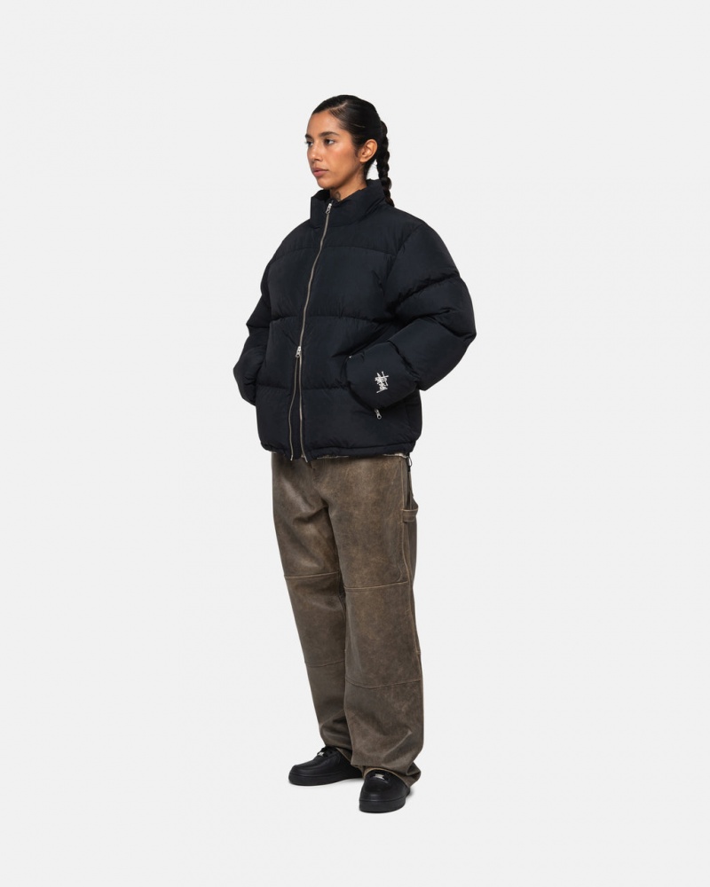 Stussy Down Puffer Nylon - Unisex Jackets Czarne | PLJKU54231