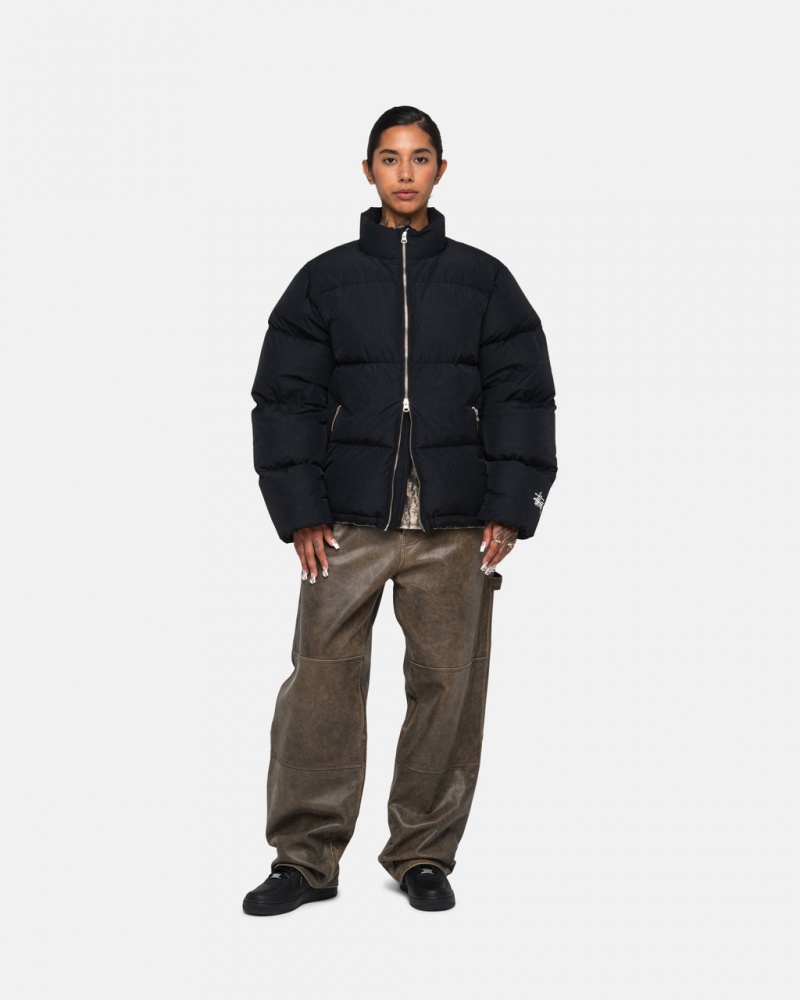 Stussy Down Puffer Nylon - Unisex Jackets Czarne | PLJKU54231