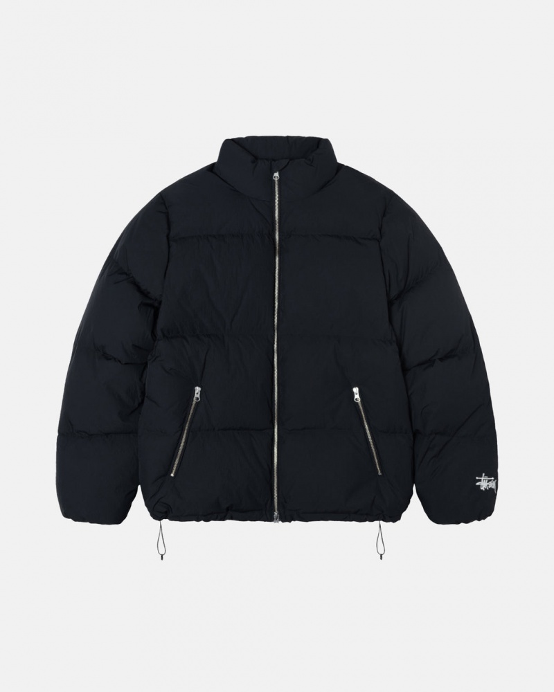 Stussy Down Puffer Nylon - Unisex Jackets Czarne | PLJKU54231