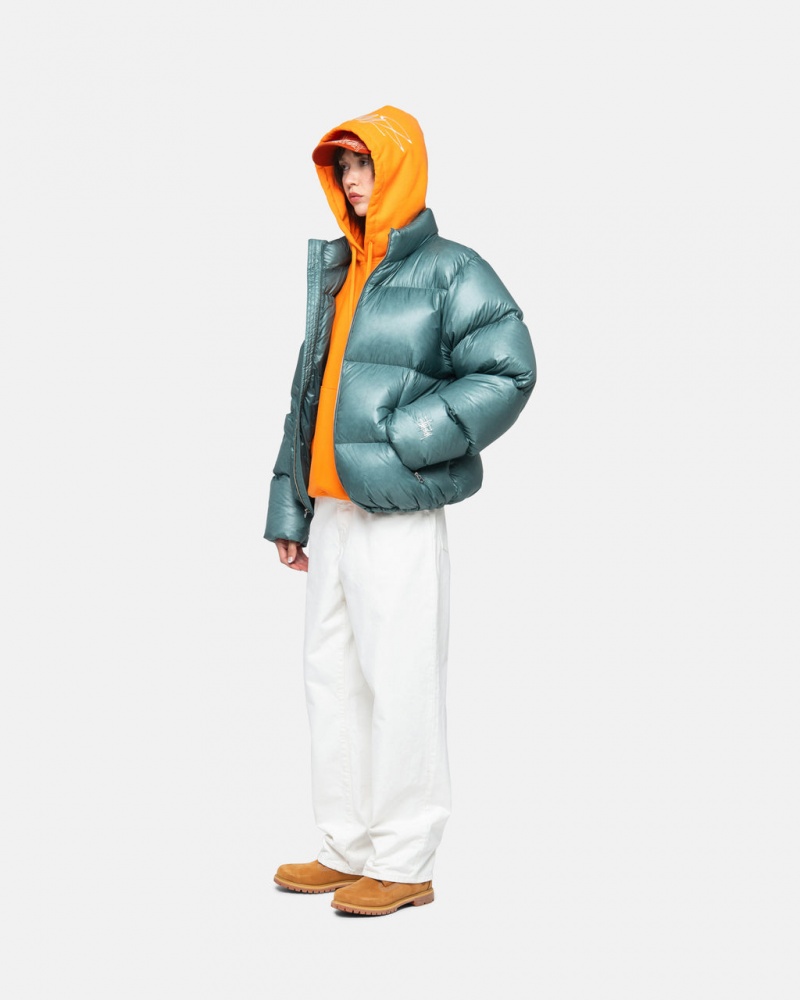 Stussy Down Puffer Parachute Ripstop - Unisex Jackets Niebieskie | PLJKU81220