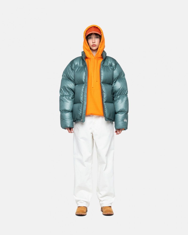 Stussy Down Puffer Parachute Ripstop - Unisex Jackets Niebieskie | PLJKU81220