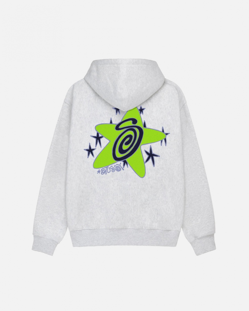 Stussy Galaxy Hoodie - Unisex Hoodies Szare | ZPLNQ78331