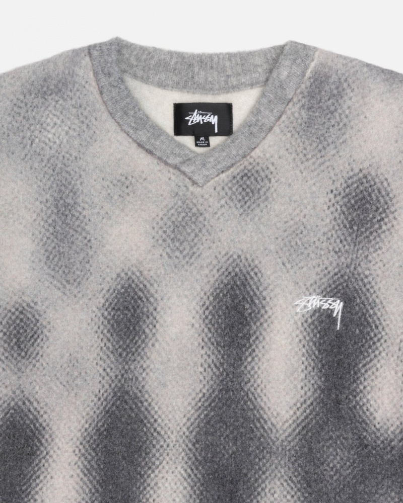 Stussy Gradient Dot Brushed Swetry - Unisex Sweaters Szare | YPLGT97384