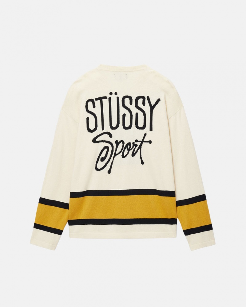 Stussy Hockey Swetry - Unisex Sweaters Beżowe | PLZPD36711