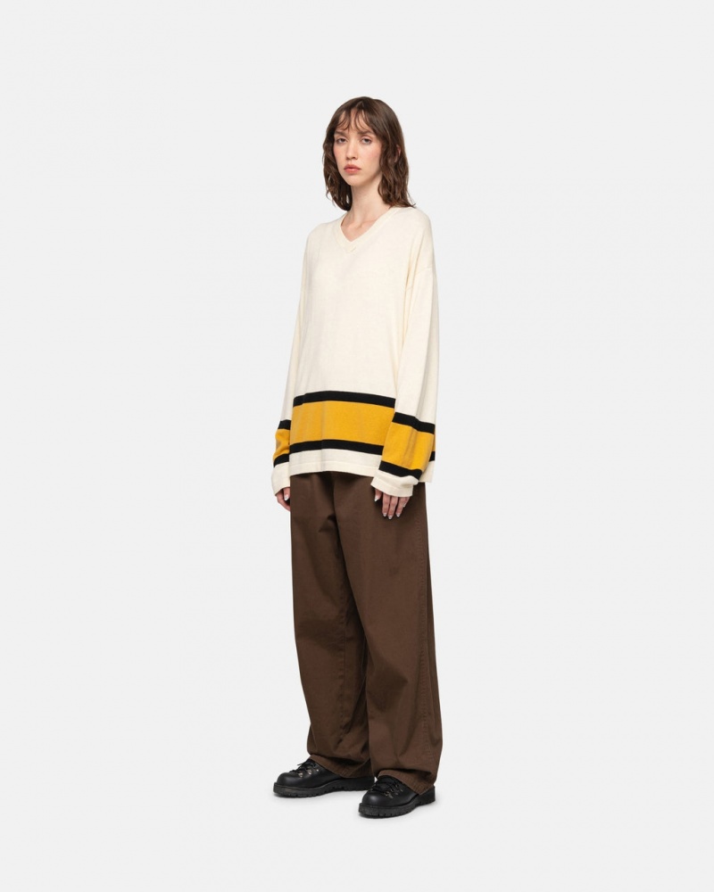 Stussy Hockey Swetry - Unisex Sweaters Beżowe | PLZPD36711