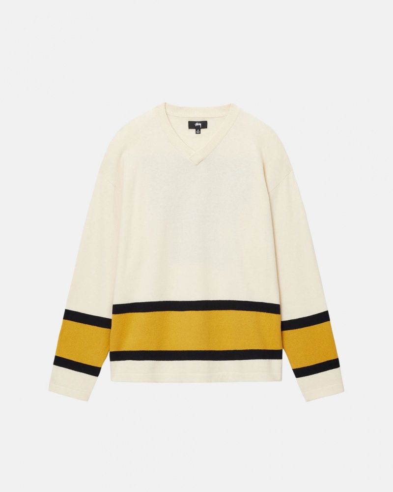 Stussy Hockey Swetry - Unisex Sweaters Beżowe | PLZPD36711